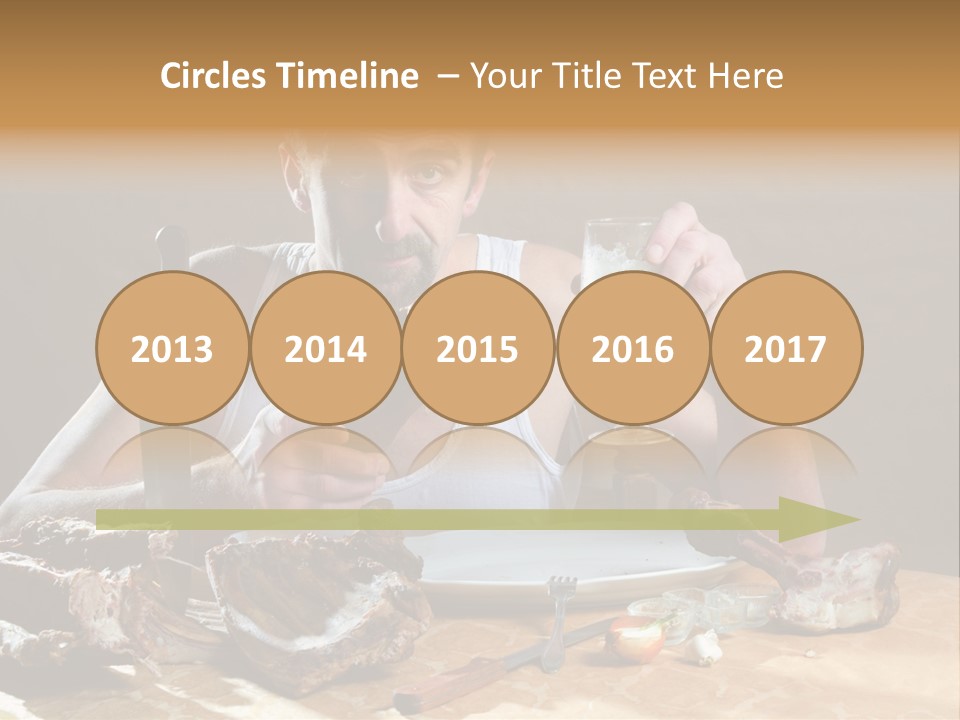 Man Eating Meat PowerPoint Template