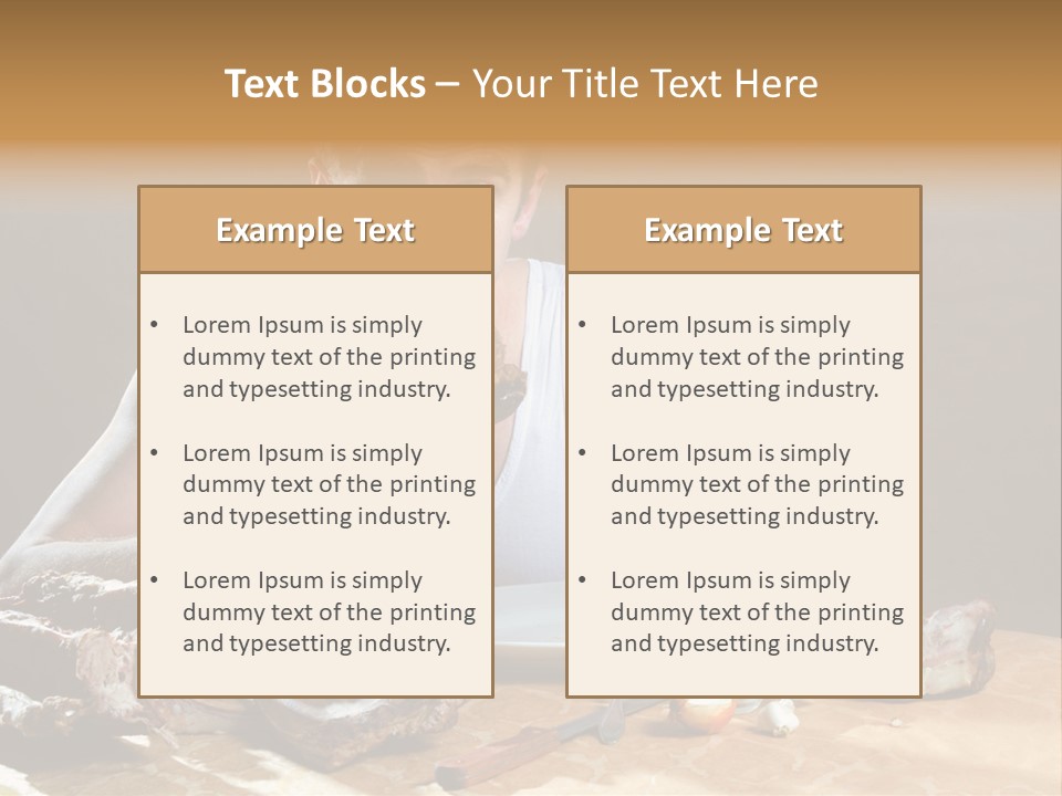 Man Eating Meat PowerPoint Template