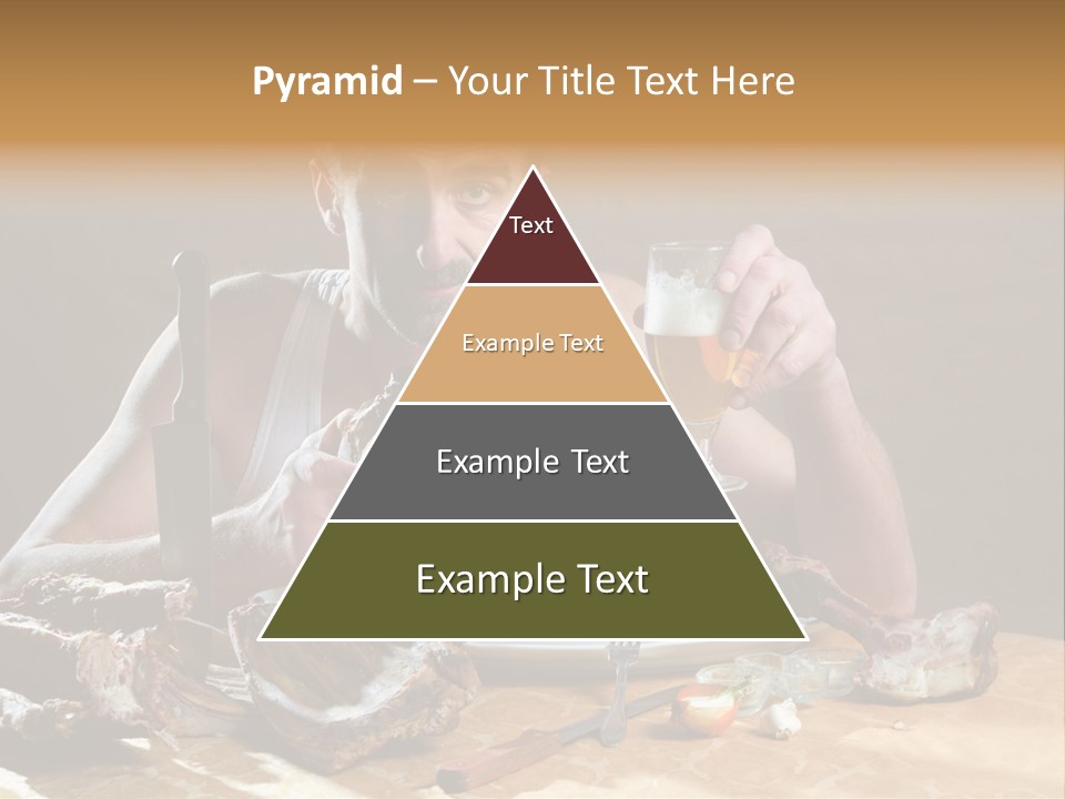 Man Eating Meat PowerPoint Template