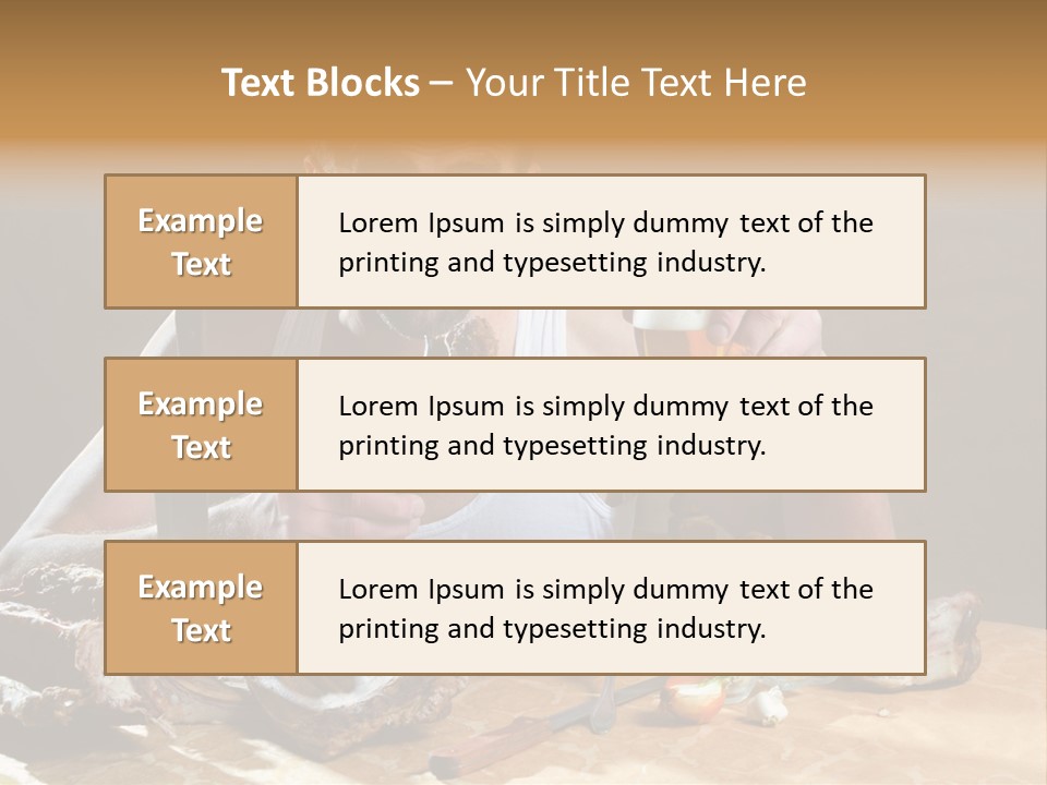 Man Eating Meat PowerPoint Template