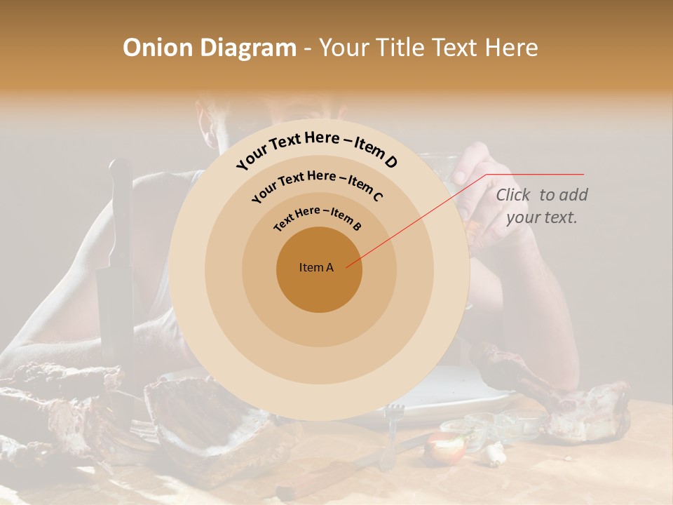 Man Eating Meat PowerPoint Template