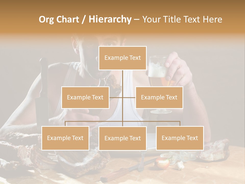 Man Eating Meat PowerPoint Template