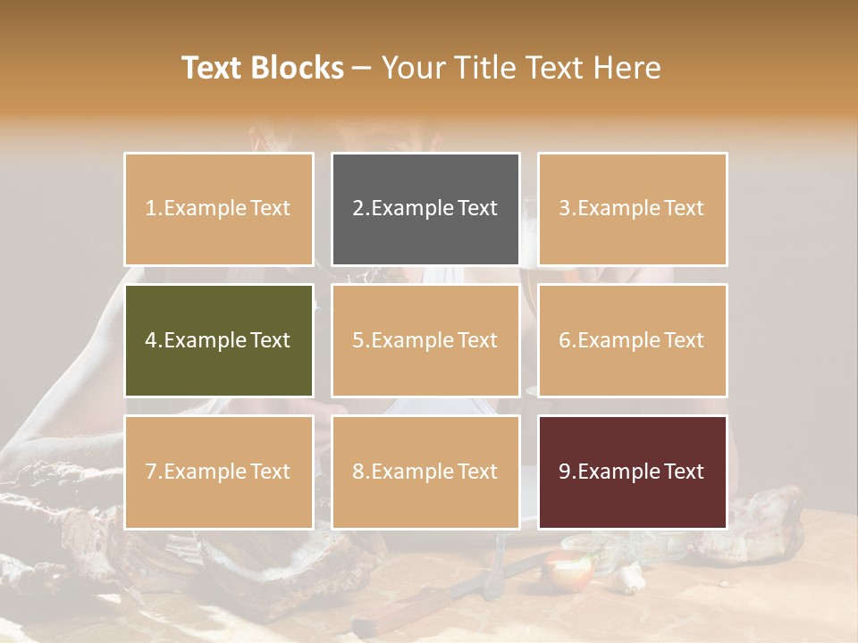 Man Eating Meat PowerPoint Template