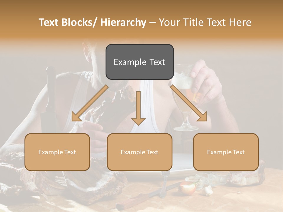 Man Eating Meat PowerPoint Template