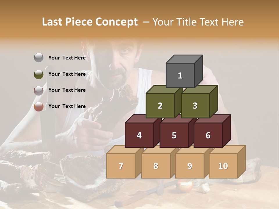 Man Eating Meat PowerPoint Template