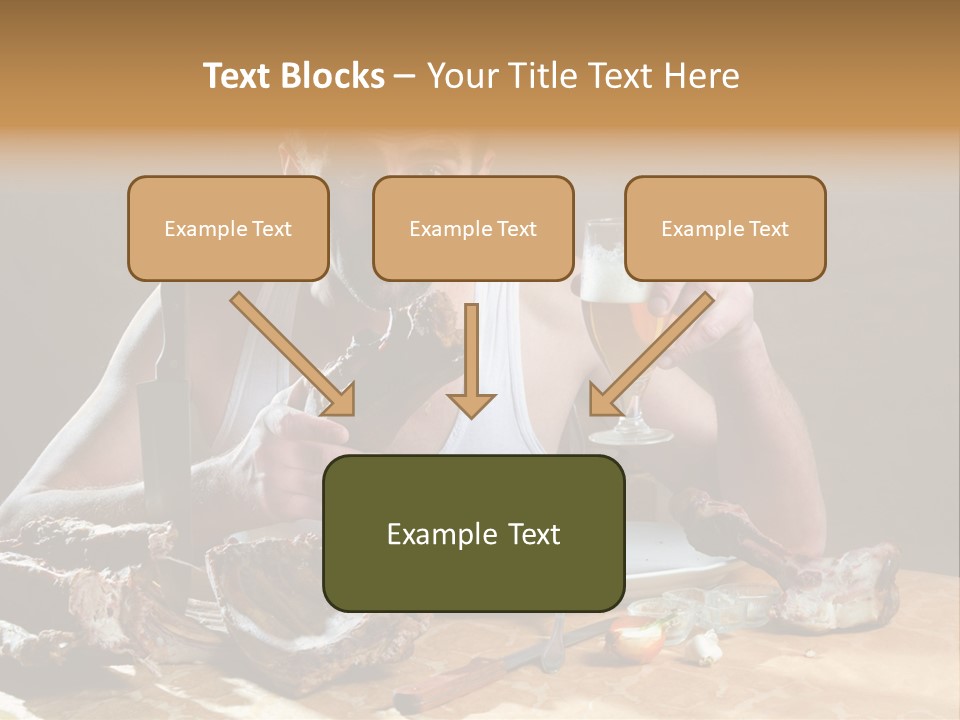 Man Eating Meat PowerPoint Template