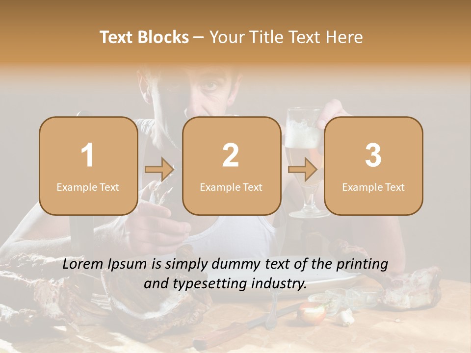 Man Eating Meat PowerPoint Template