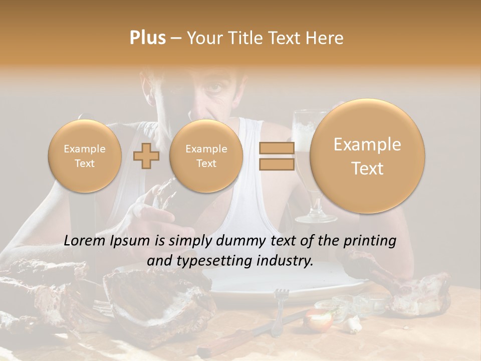 Man Eating Meat PowerPoint Template