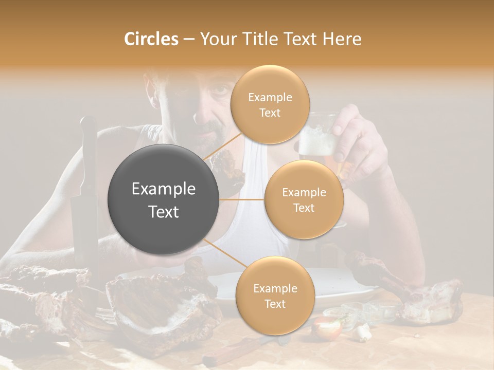 Man Eating Meat PowerPoint Template