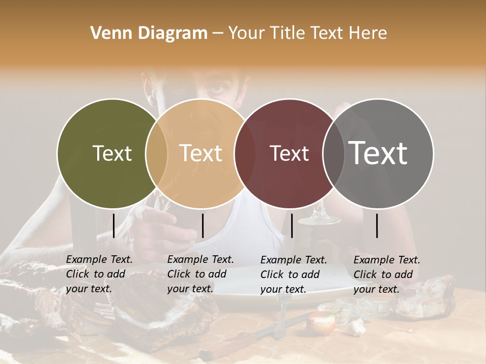 Man Eating Meat PowerPoint Template