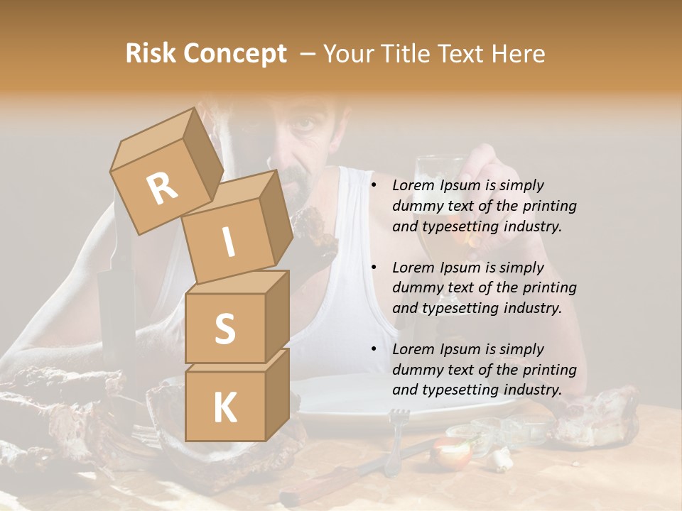 Man Eating Meat PowerPoint Template