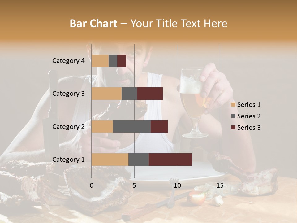 Man Eating Meat PowerPoint Template