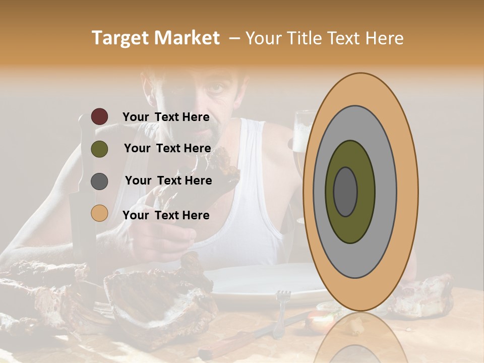 Man Eating Meat PowerPoint Template