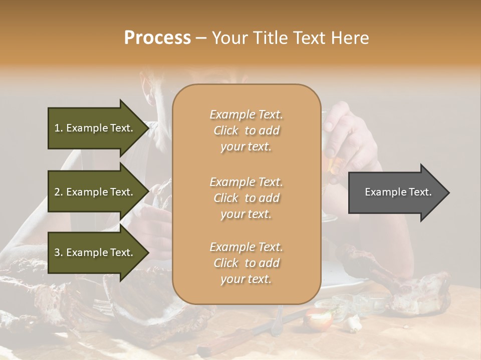 Man Eating Meat PowerPoint Template