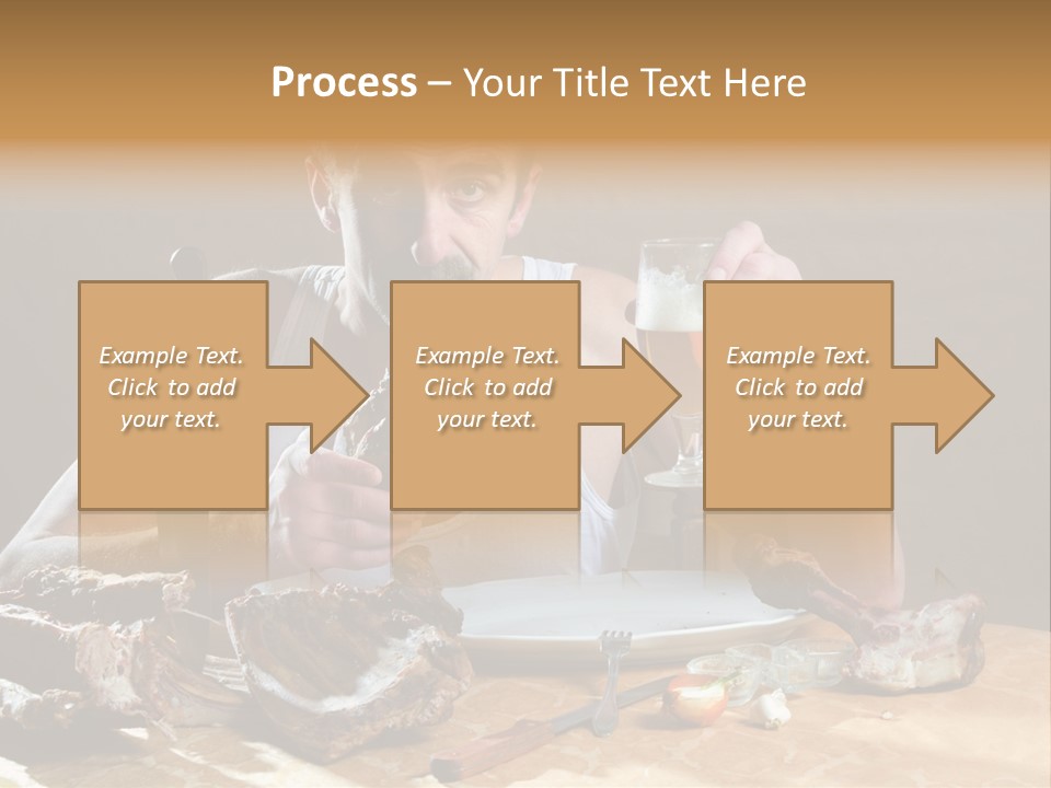 Man Eating Meat PowerPoint Template