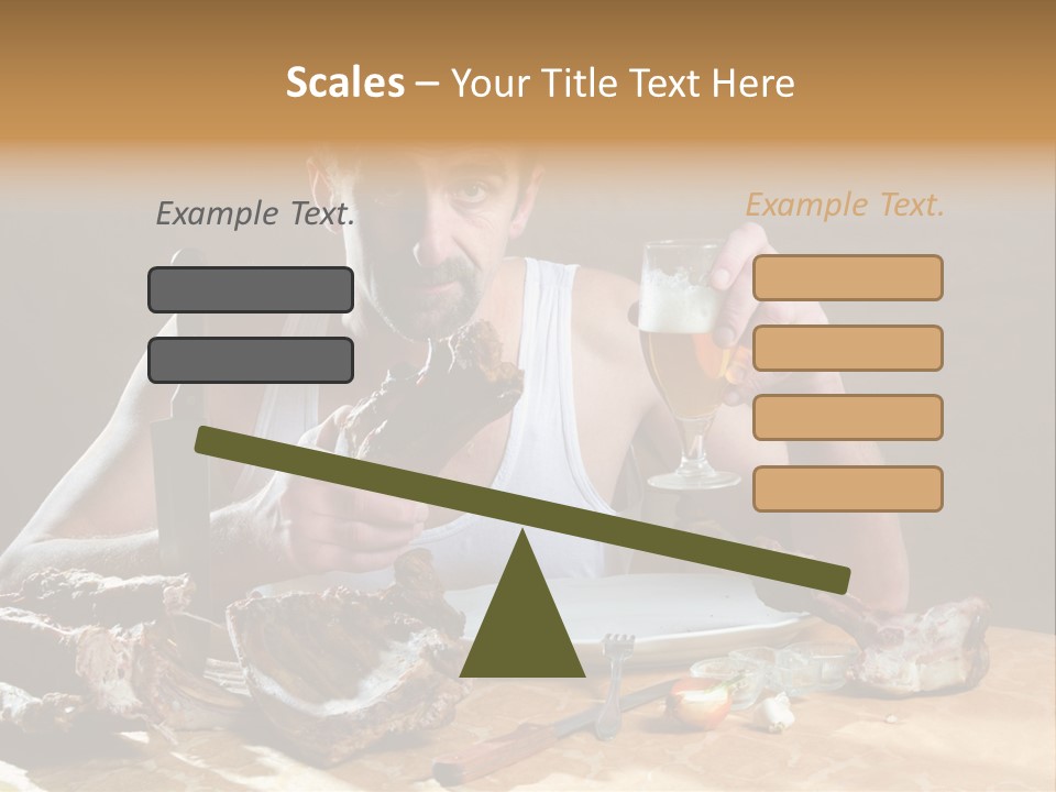 Man Eating Meat PowerPoint Template