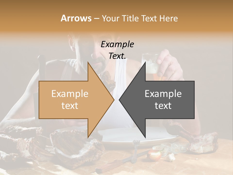 Man Eating Meat PowerPoint Template