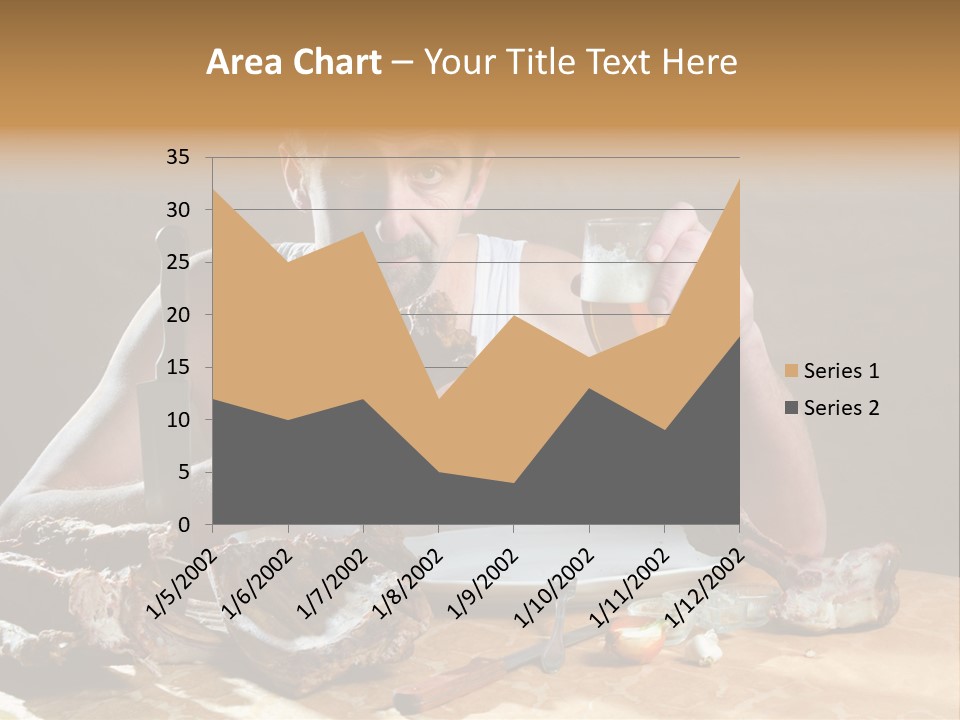 Man Eating Meat PowerPoint Template