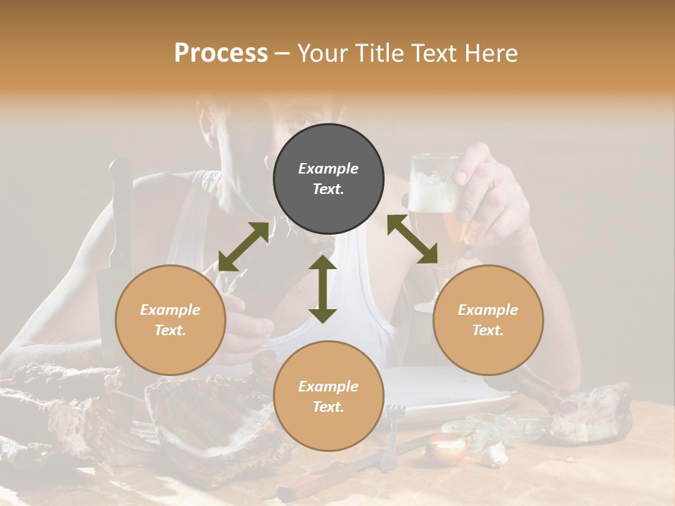 Man Eating Meat PowerPoint Template