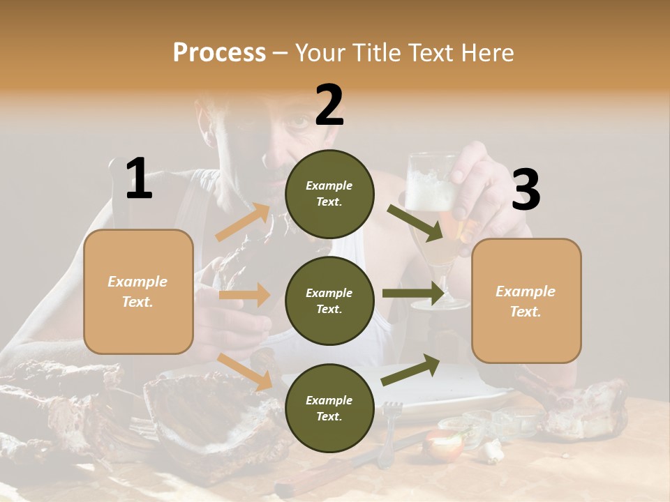 Man Eating Meat PowerPoint Template