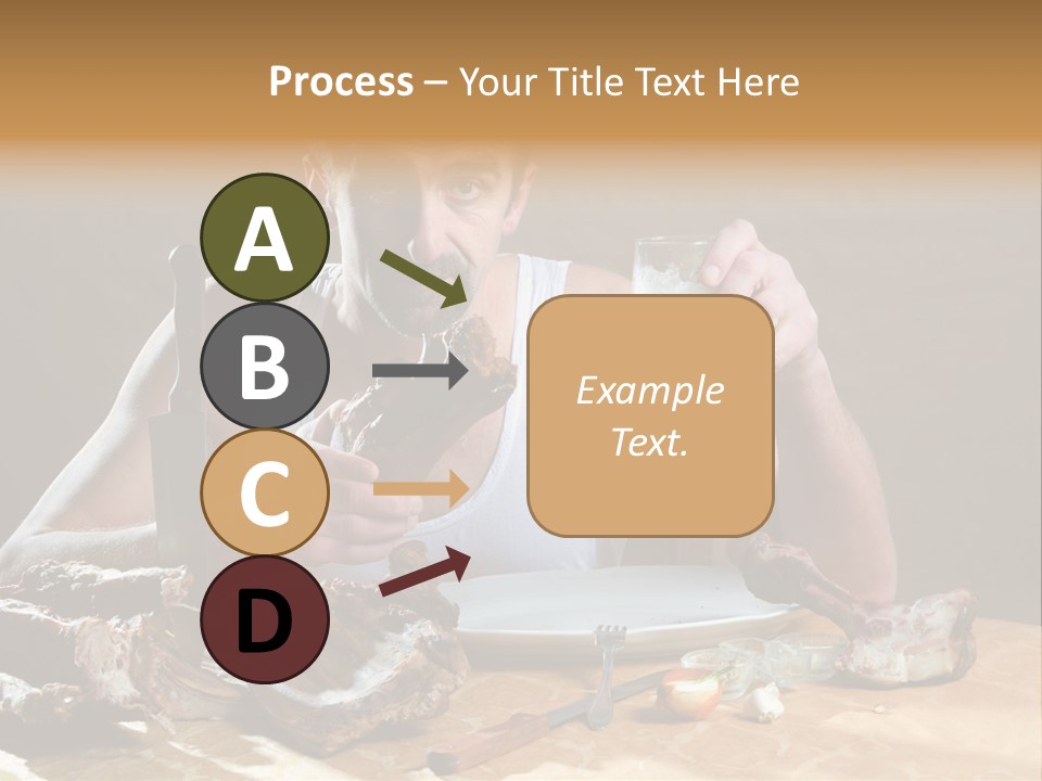 Man Eating Meat PowerPoint Template