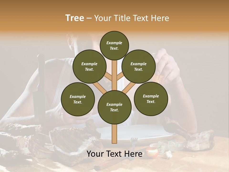 Man Eating Meat PowerPoint Template