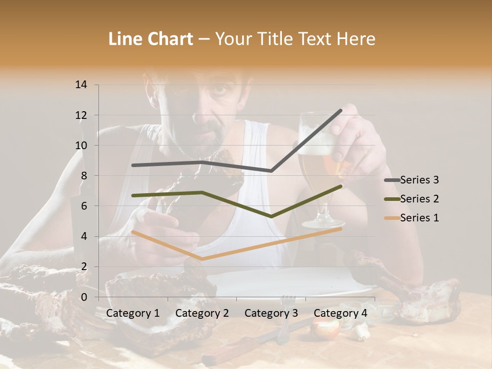 Man Eating Meat PowerPoint Template
