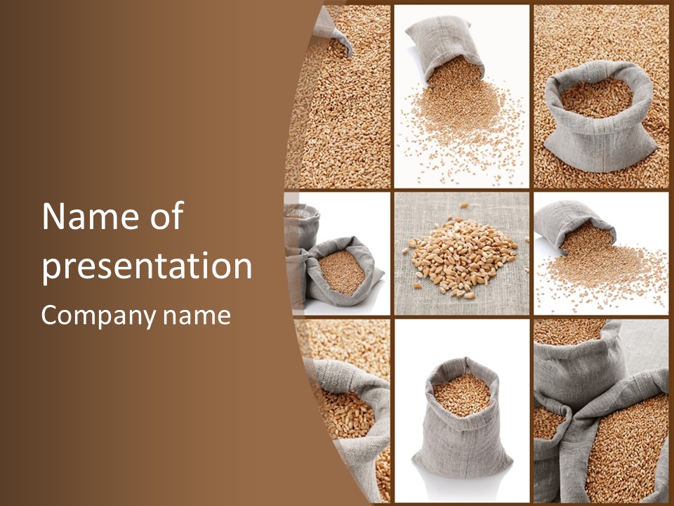 Burlap Corn Sackcloth PowerPoint Template