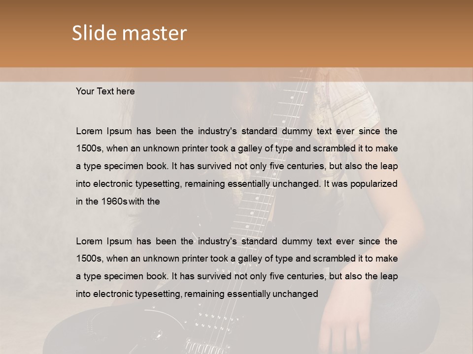 Girl With Guitar PowerPoint Template