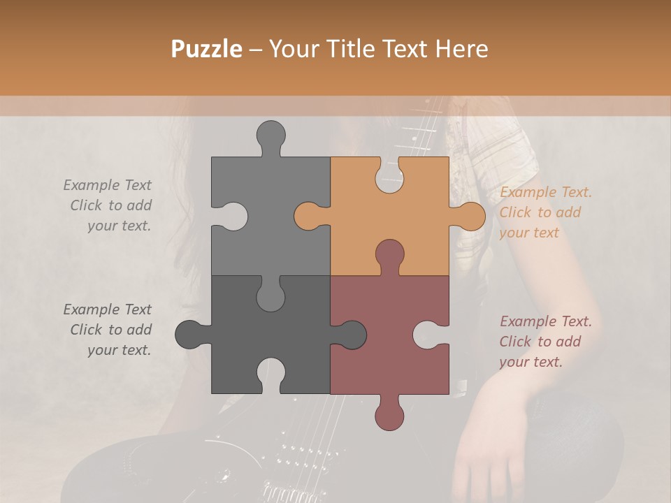 Girl With Guitar PowerPoint Template