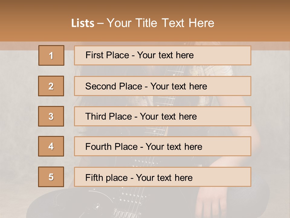 Girl With Guitar PowerPoint Template