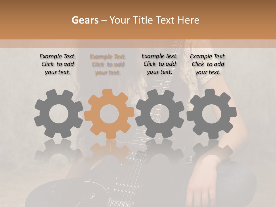 Girl With Guitar PowerPoint Template