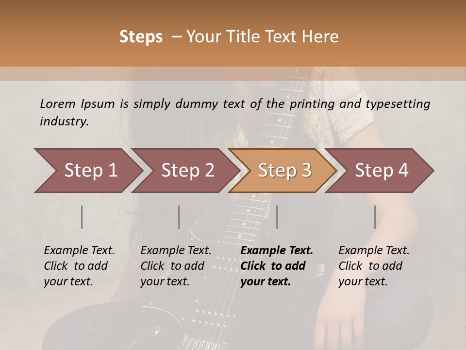 Girl With Guitar PowerPoint Template