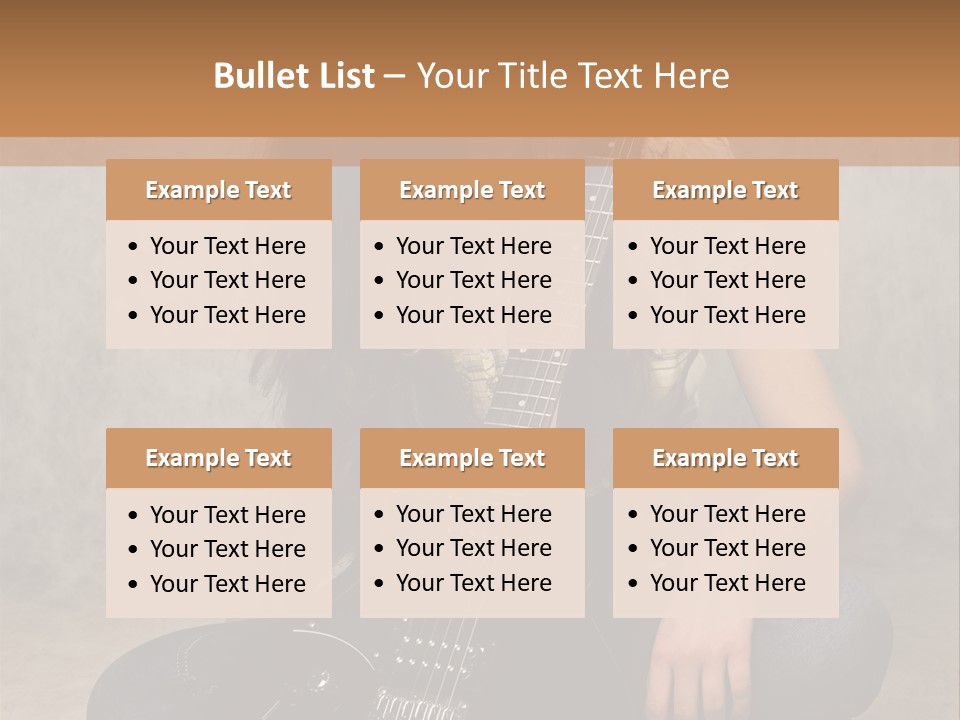 Girl With Guitar PowerPoint Template