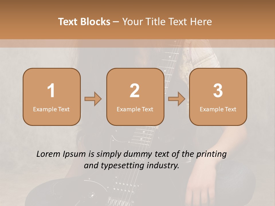 Girl With Guitar PowerPoint Template