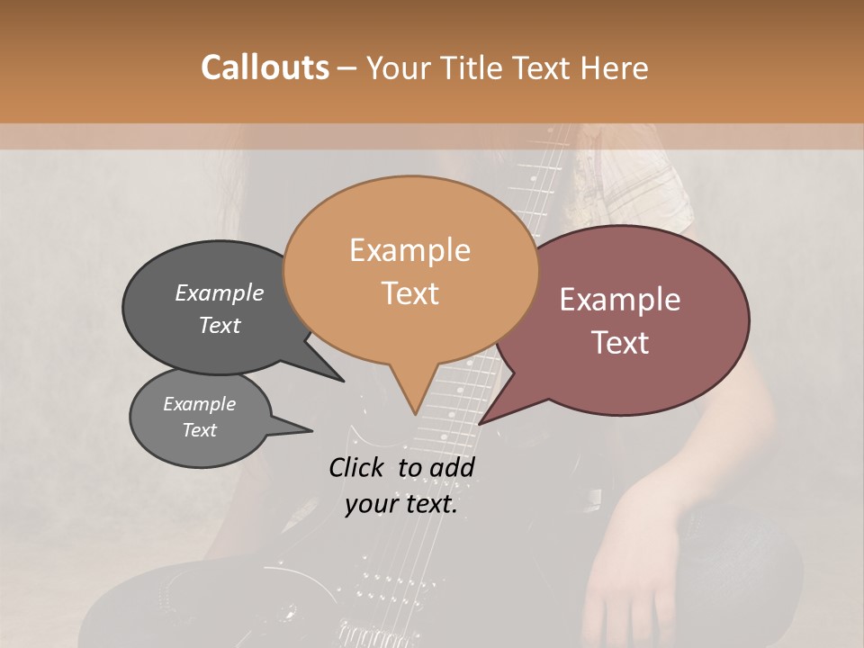 Girl With Guitar PowerPoint Template