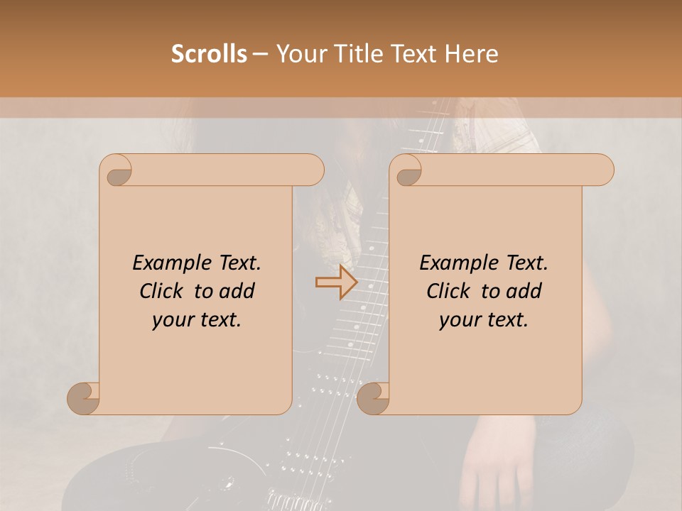 Girl With Guitar PowerPoint Template