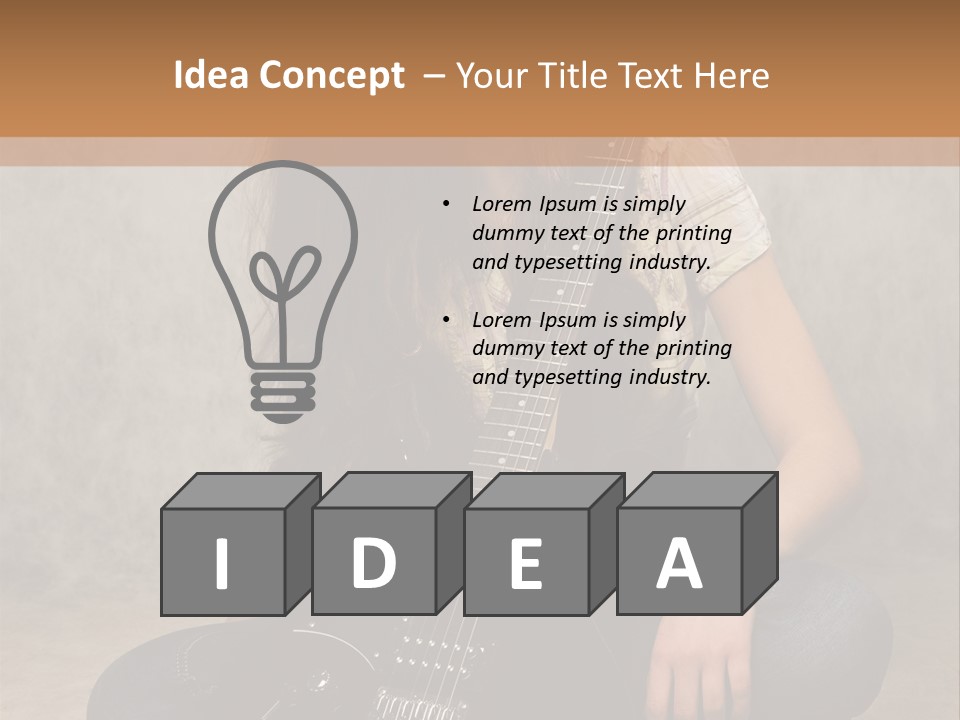 Girl With Guitar PowerPoint Template