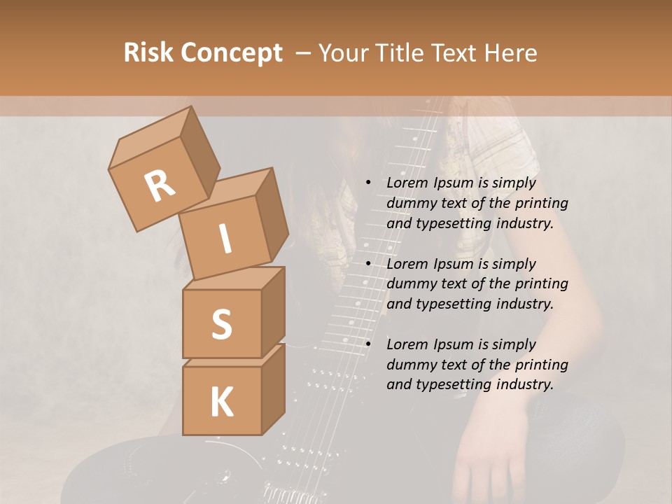 Girl With Guitar PowerPoint Template