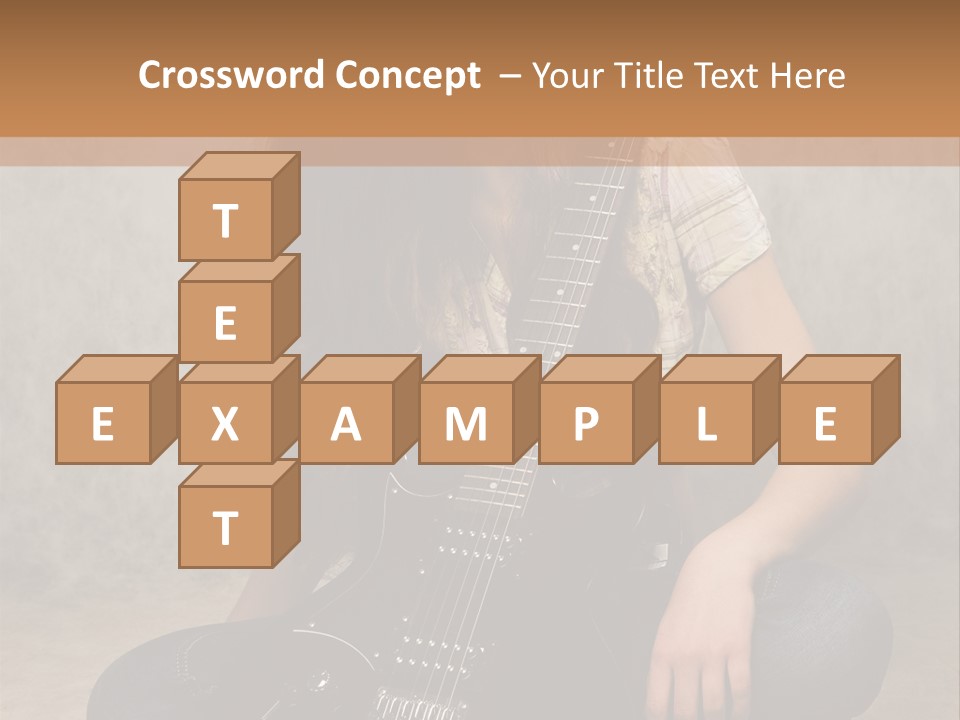 Girl With Guitar PowerPoint Template