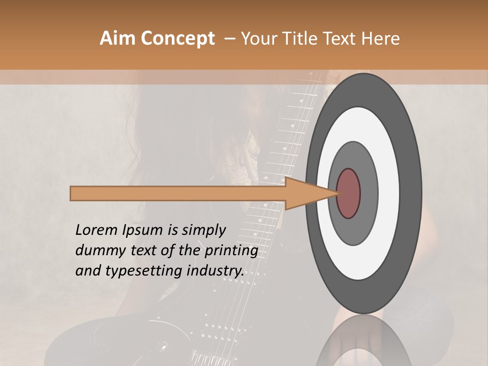 Girl With Guitar PowerPoint Template