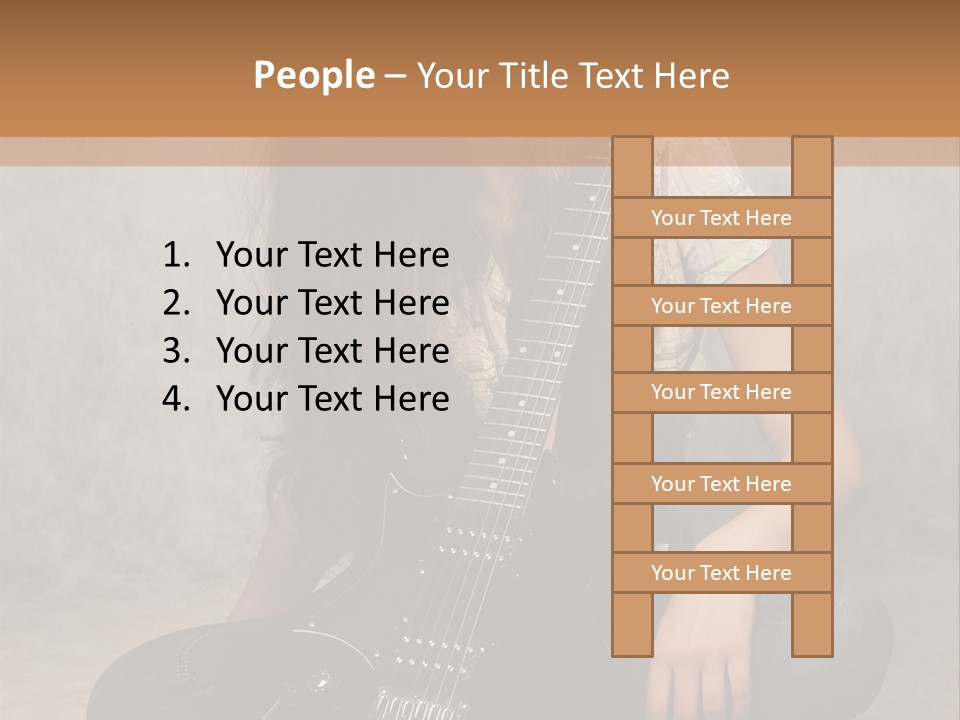 Girl With Guitar PowerPoint Template
