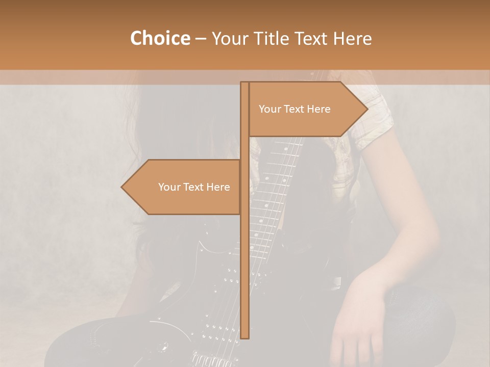 Girl With Guitar PowerPoint Template