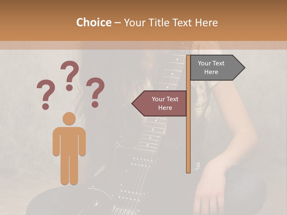 Girl With Guitar PowerPoint Template