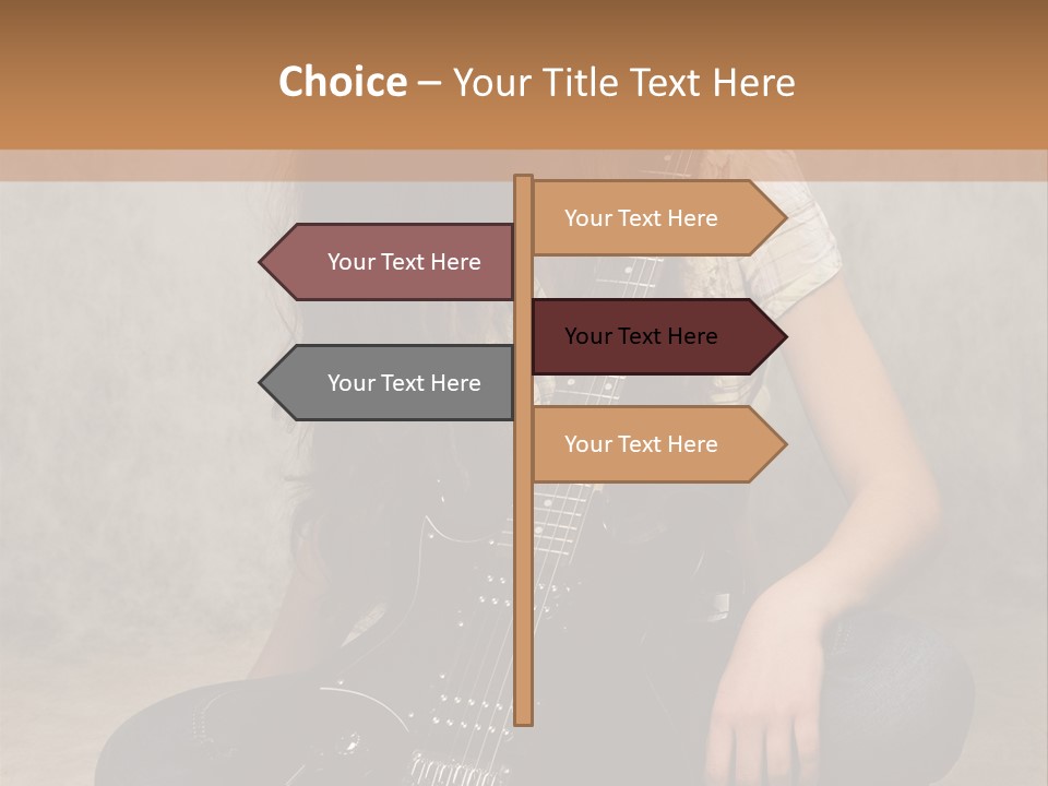 Girl With Guitar PowerPoint Template