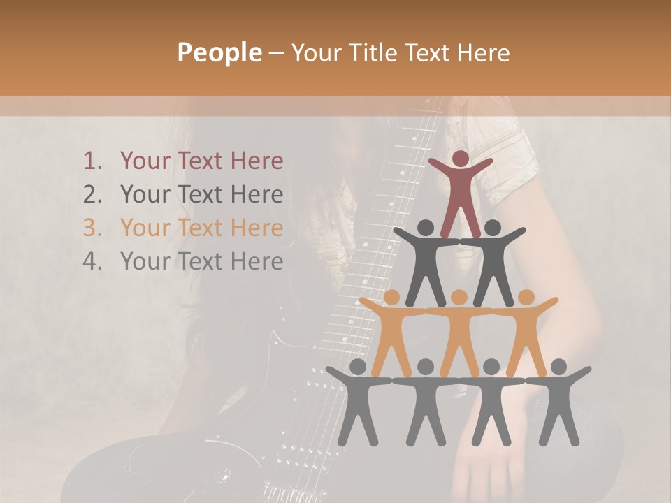 Girl With Guitar PowerPoint Template