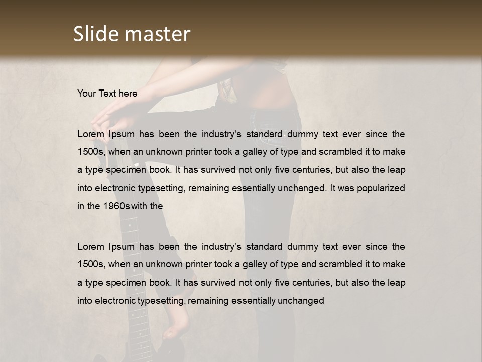 Girl With Guitar PowerPoint Template