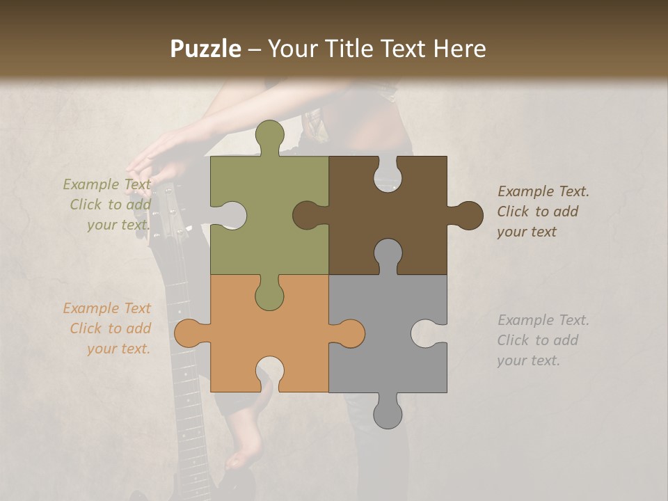 Girl With Guitar PowerPoint Template