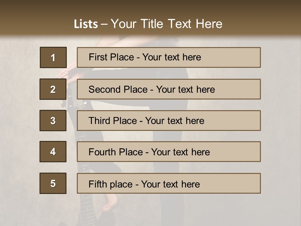 Girl With Guitar PowerPoint Template