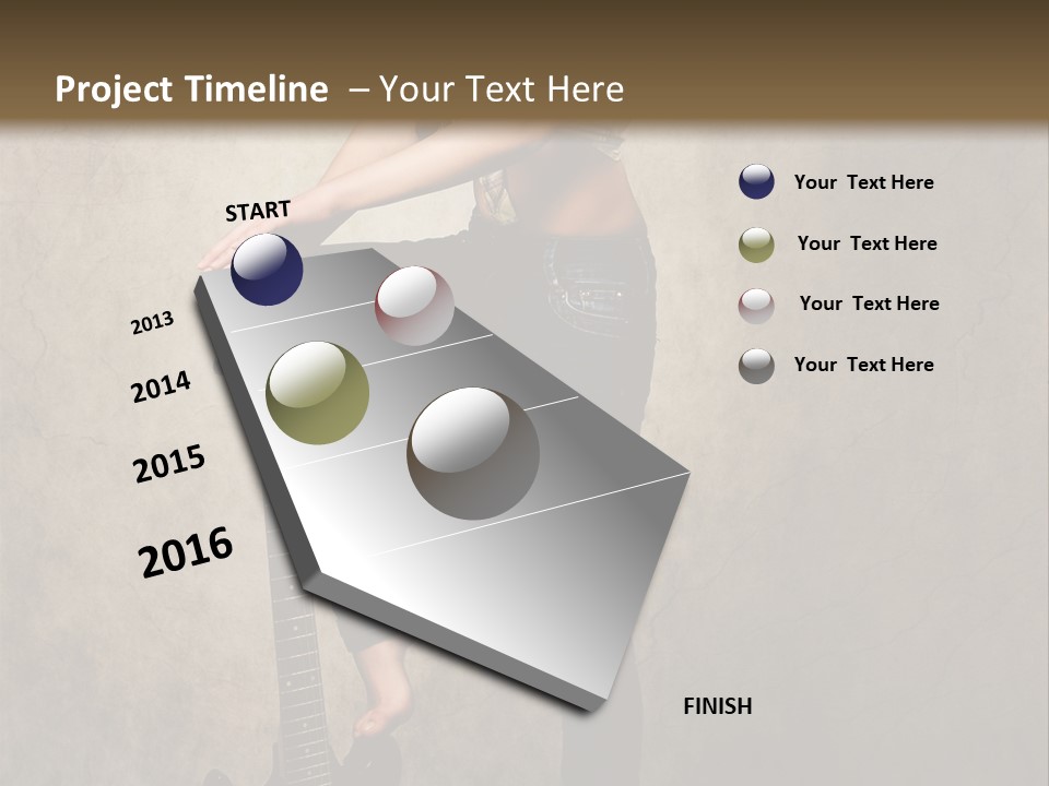 Girl With Guitar PowerPoint Template